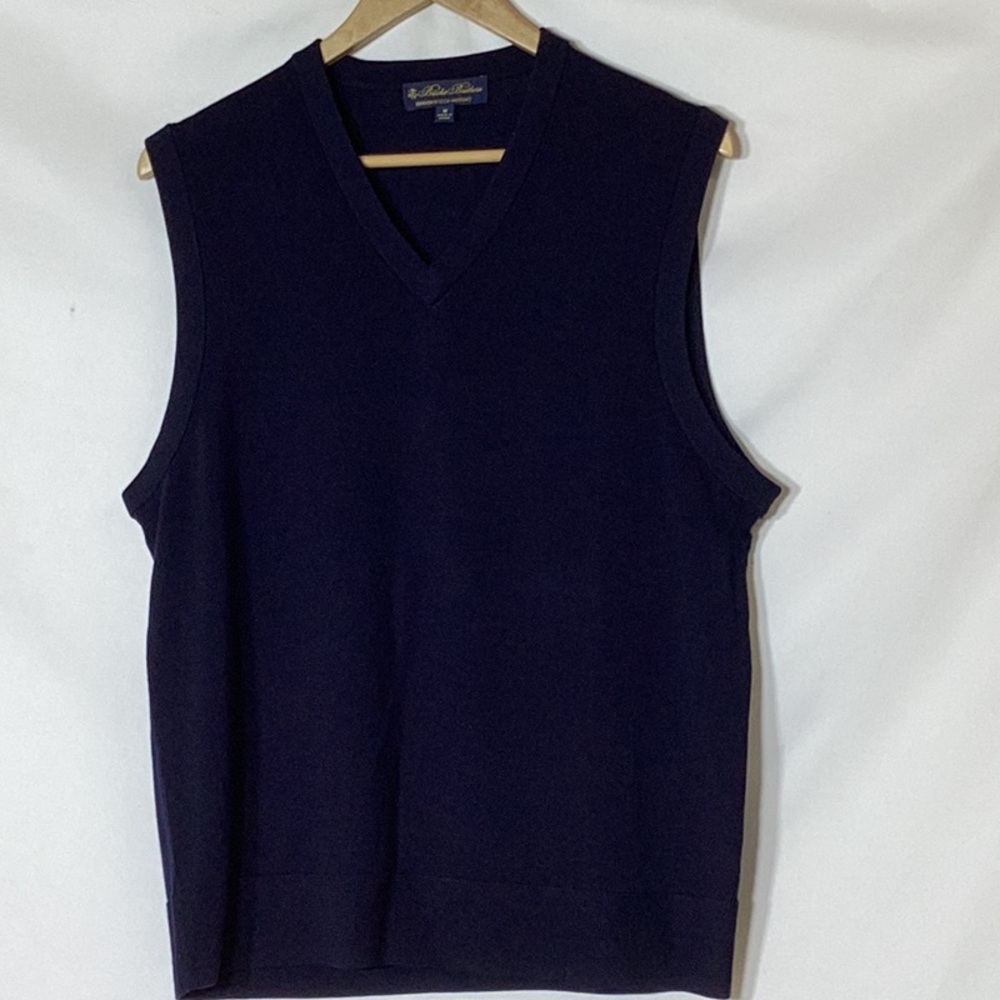 Men's BROOKS BROTHERS Tech Merino Wool Vest NWOT Navy Size M
